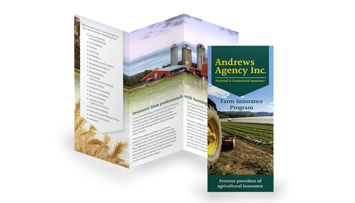 Andrews Agency Inc. – “Farm Insurance Program” trifold brochure