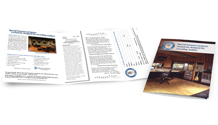 Arthur Gallagher – Recording Studio brochure