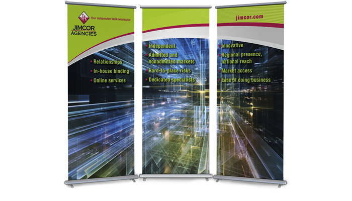 Jimcor Agencies – Bannerstand backwall display